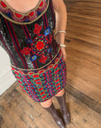 Vintage Rare 90s Escada Couture Pure Silk Embellished Mini