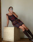 Vintage Rare 90s Escada Couture Pure Silk Embellished Mini