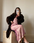 Vintage 70s Chocolate Fur Chunky Coat