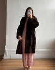 Vintage 70s Chocolate Fur Chunky Coat