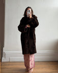 Vintage 70s Chocolate Fur Chunky Coat