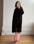 Vintage 70s Chocolate Fur Chunky Coat