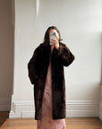 Vintage 70s Chocolate Fur Chunky Coat