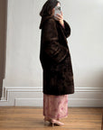 Vintage 70s Chocolate Fur Chunky Coat