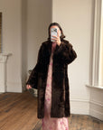 Vintage 70s Chocolate Fur Chunky Coat
