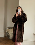 Vintage 70s Chocolate Fur Chunky Coat