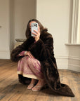 Vintage 70s Chocolate Fur Chunky Coat