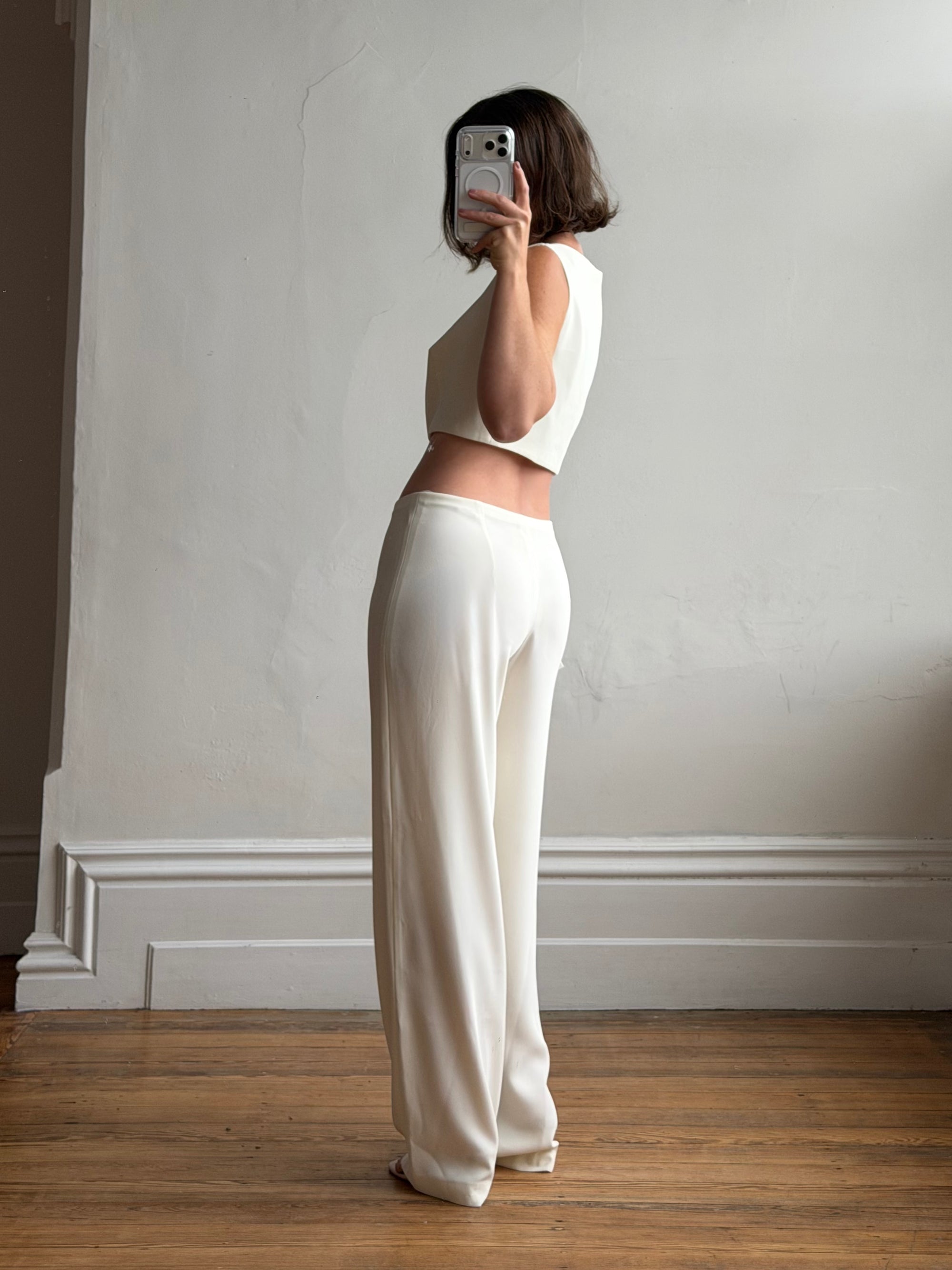 Vintage 90s Italian Sheer Embroidered Tulle 3 Piece Bridal Set