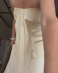 Vintage 90s Pure Silk Waterfall Strapless Bridal Gown