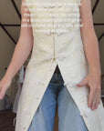 Vintage 60s Brocade Longline Qipao Cream
