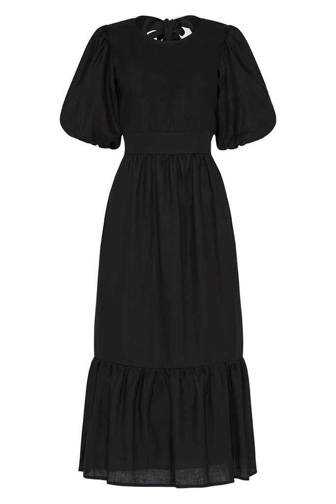 Faithfull Janielle Midi Dress Plain Black