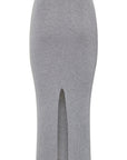 St Agni Low Waist Knit Skirt Grey Marle
