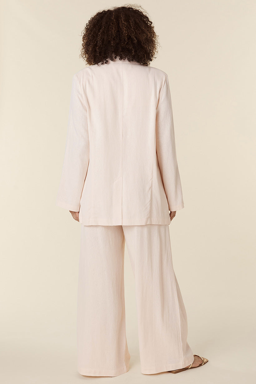 Spell Every Single Day Linen Wideleg Pants Cream