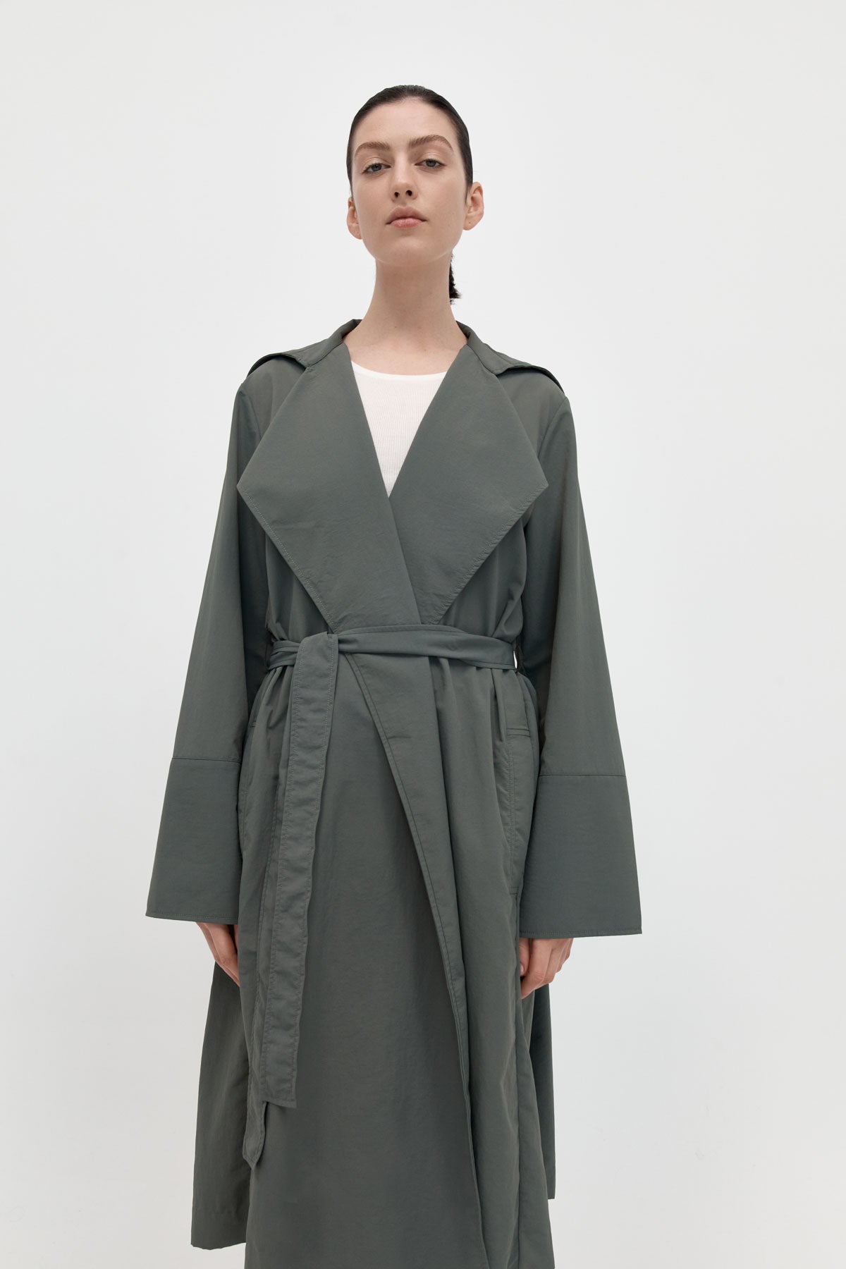 St Agni Summer Trench Coat Thyme
