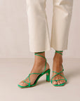 Alohas Bellini Neon Green Leather Sandal